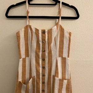 Striped Button Down Fitted Dress